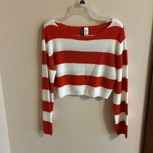 Red and white striped sweater